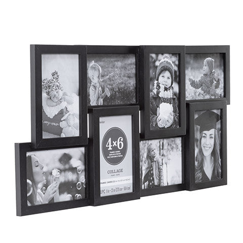 4 x 6 Collage Frame: 8 Photos, Black, 23 x 11 inches