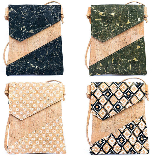 Geometric Cut Style Cork Crossbody Bag