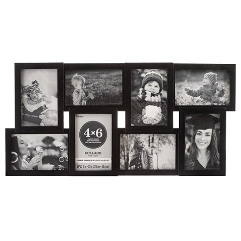 4 x 6 Collage Frame: 8 Photos, Black, 23 x 11 inches