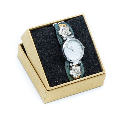 Daisy Flower Handmade cork watch