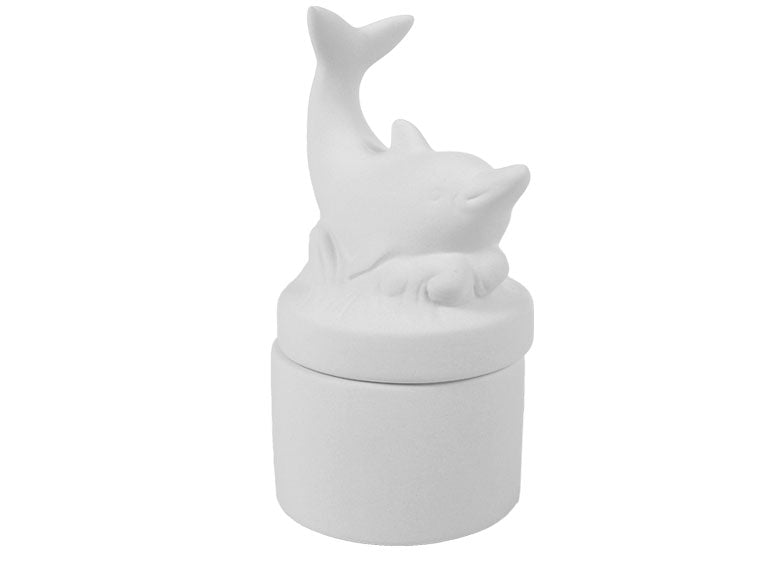 Dolphin Box Bisqueware