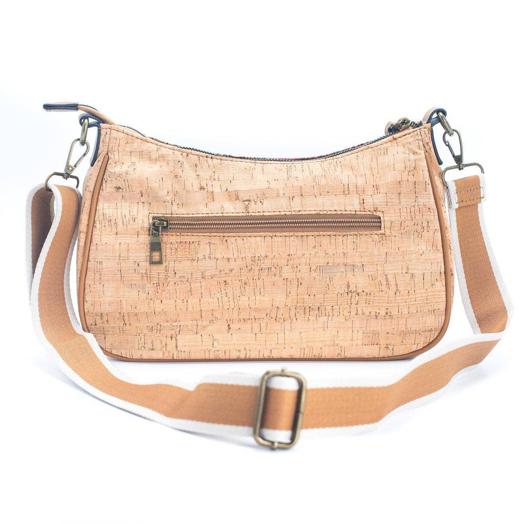 Natural Cork printed pattern messenger bag