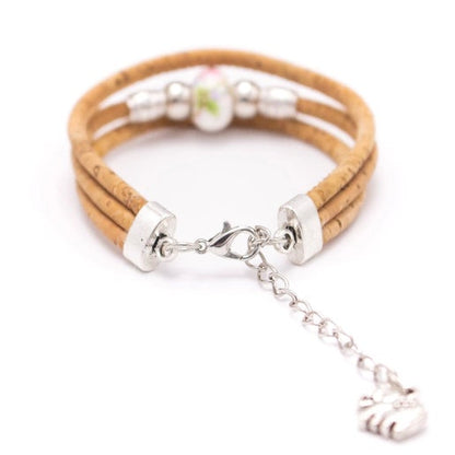 Pearl Cork Bracelet with Elephant Charm