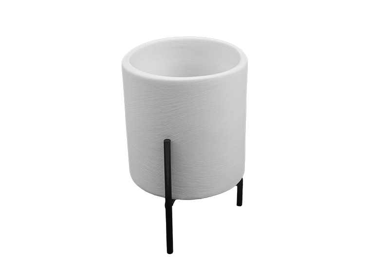 Small Cylinder Planter w/ Stand Bisqueware