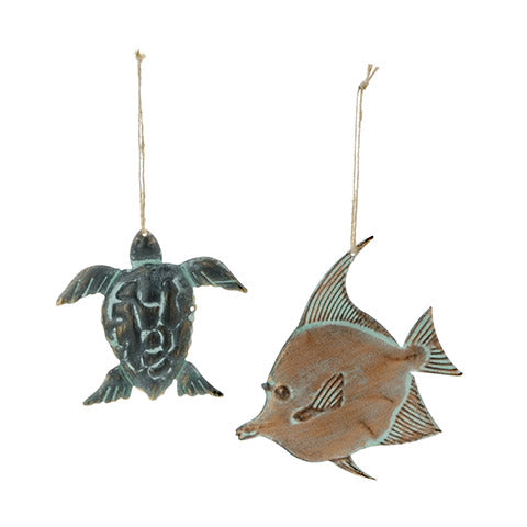 Tin Nautical Ornament: 2 Assorted Styles