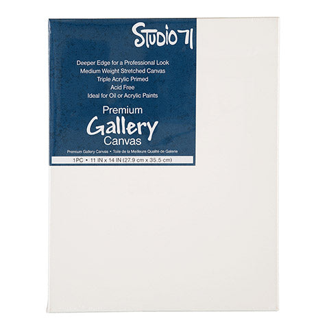 11x14 Premium Gallery Stretched Canvas: White, 1.5 inches Deep