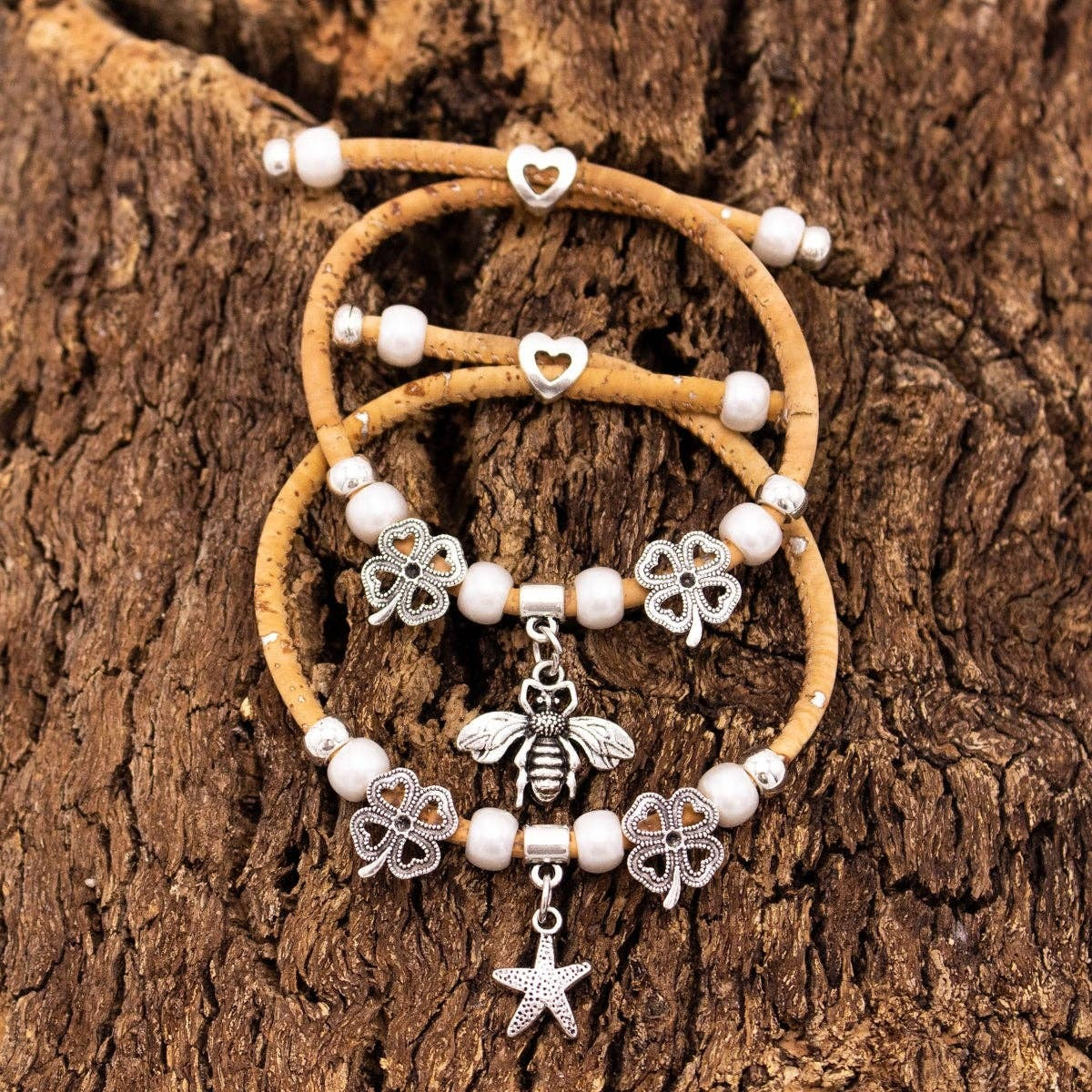 Clover Charm Cork Bracelet