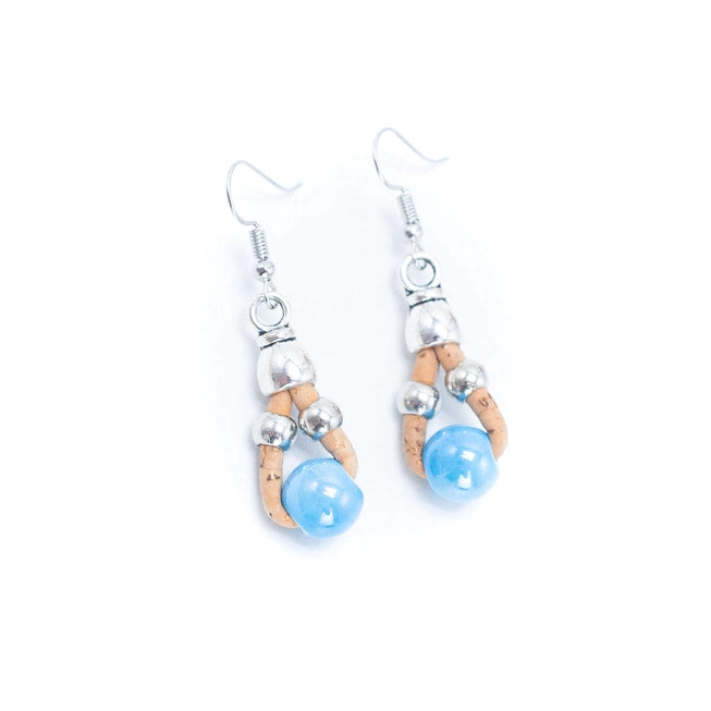 Color-pop cork earrings