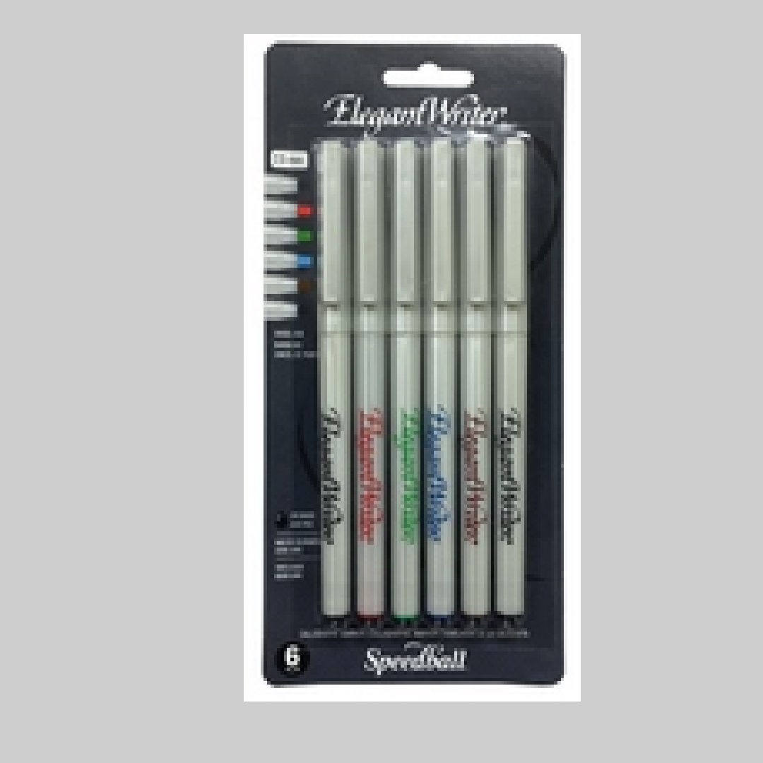 Speedball ELEGANT WRITER 2.5 MEDIUM POINT 6 COLOR SET CARDED