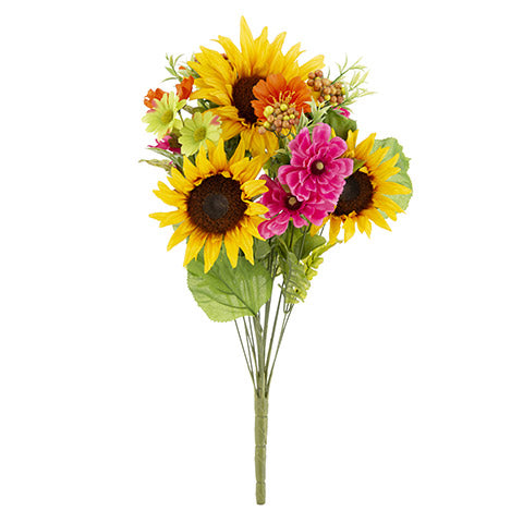 Mixed Pink & Yellow Sunflower Bush: 22 inches