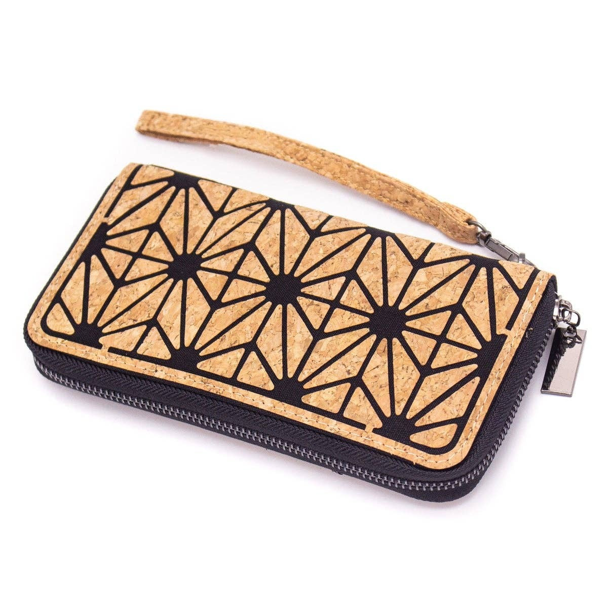 Geometric irregular Triangle Cork Zipper Wallet