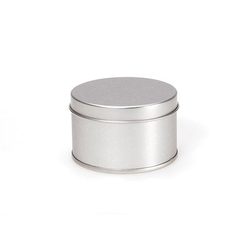 Tin with Lid - Round - Silver - 2.5 inches - 6 pieces