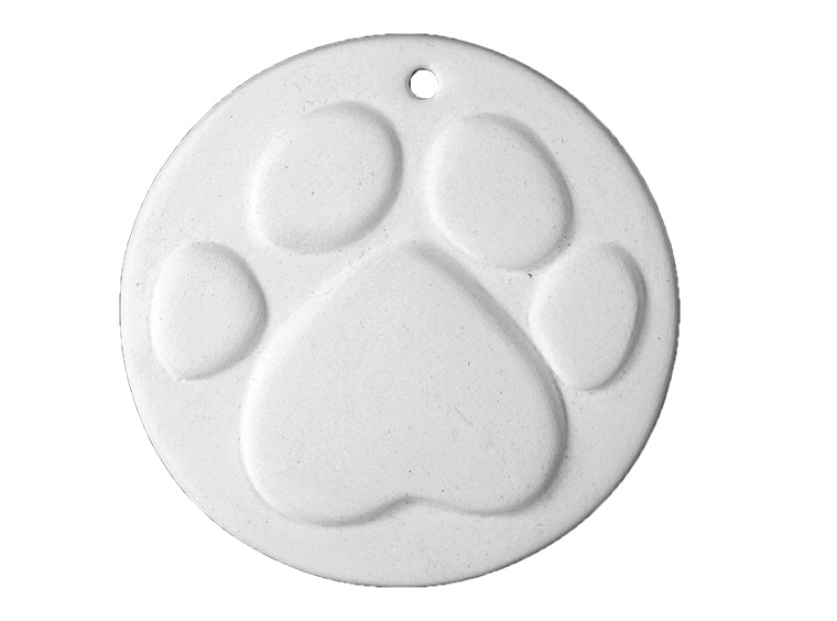 Paw Print Ornament Bisqueware