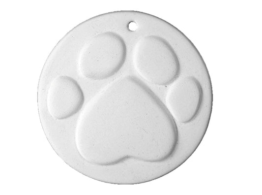 Paw Print Ornament Bisqueware