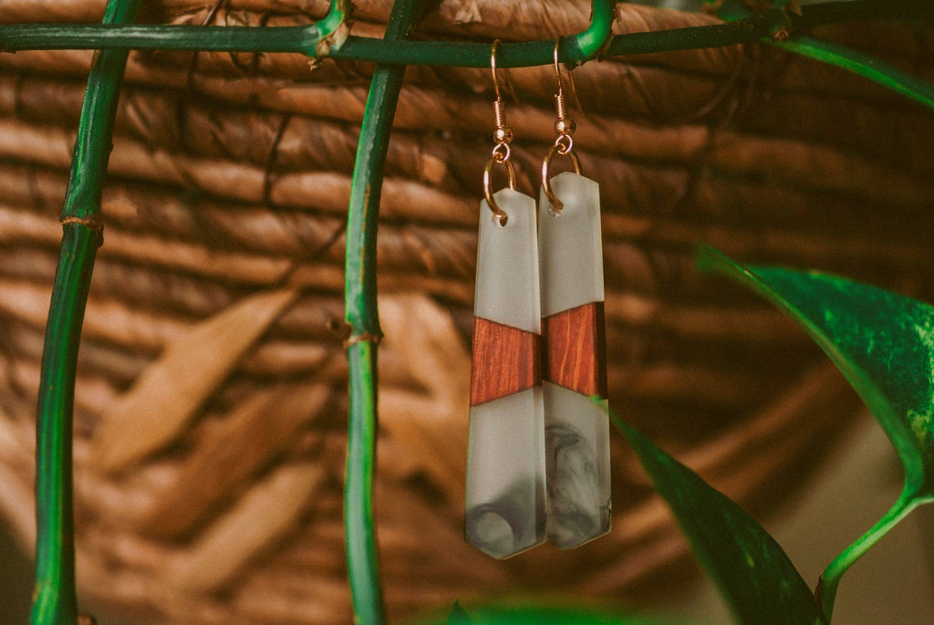 Lily Wooden & Resin Earrings
