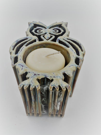 Owl CandlePot - Stoneware Bay Pottery