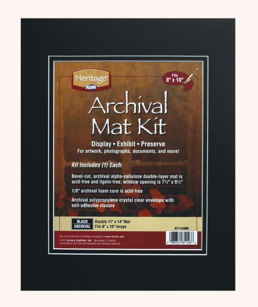 Heritage Arts Archival Double Mat Black 11x14