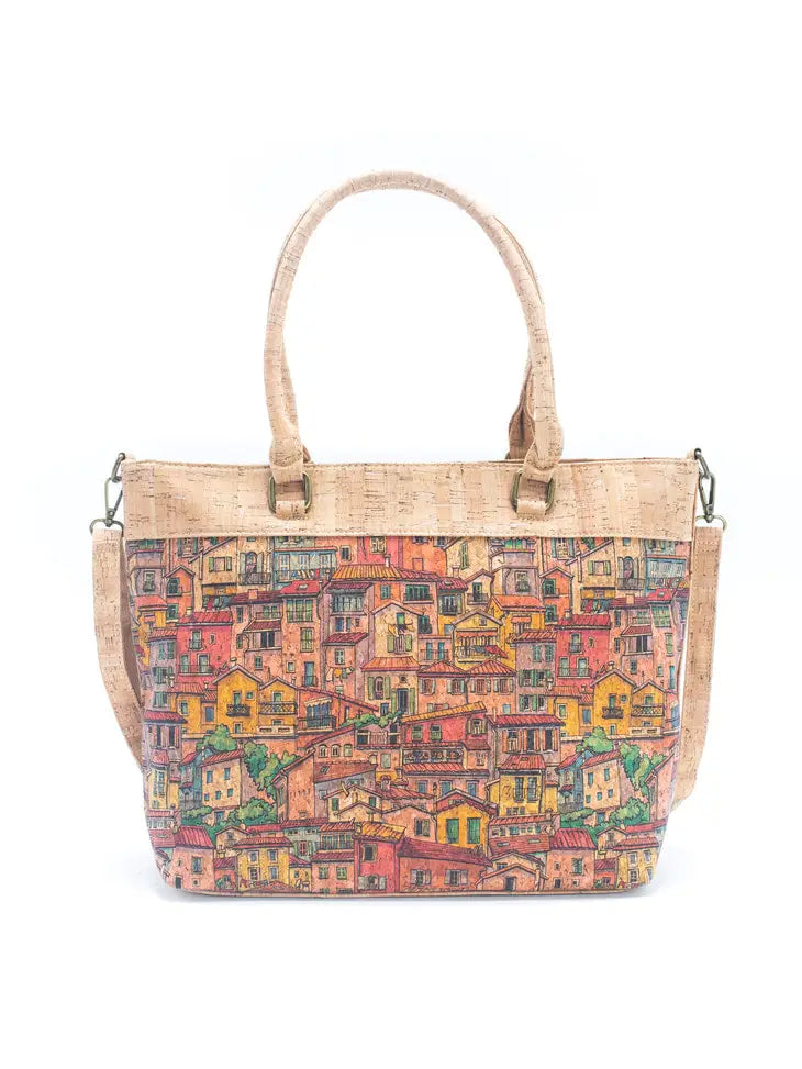 Natural Cork Summer Pattern Tote Bag