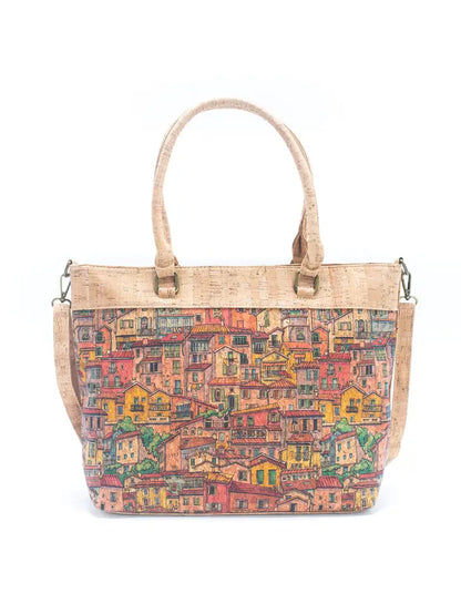 Natural Cork Summer Pattern Tote Bag