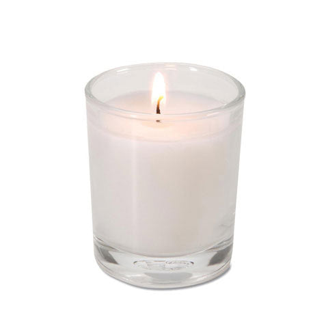 Victoria Lynn™ Glass Votive Candle - White Poured Wax