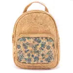 Floral Cork backpack with front pockets