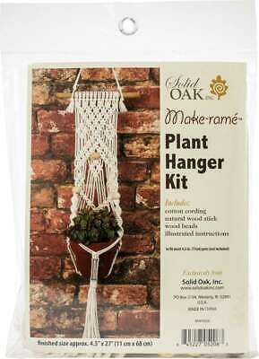 Solid Oak Macrame Plant Hanger Kit-3 Beads