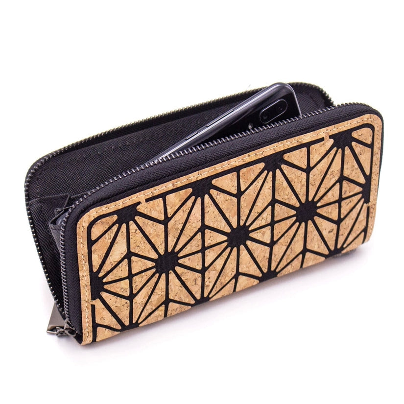 Geometric irregular Triangle Cork Zipper Wallet