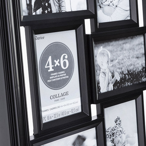 4 x 6 Collage Frame: 10 Photo, Black, 16 x 32.5 inches