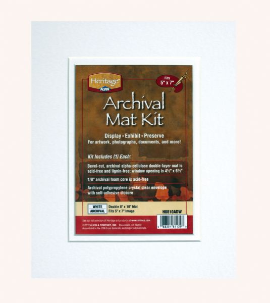 Heritage Arts Archival Double Mat White 8x10