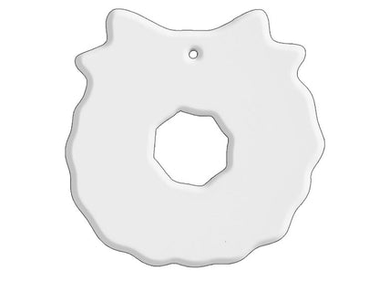 Christmas Wreath Ornament Bisqueware