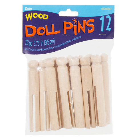 Darice Wood Doll Pins 3-3/4 in natural 12pc