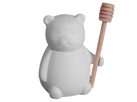 Teddy Bear Honey Pot Bisqueware