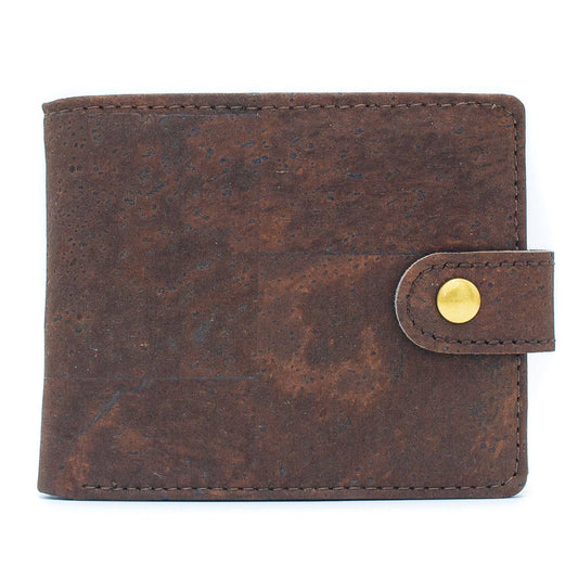 Men cork Wallet with Snap Button