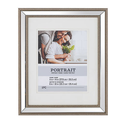 11 x 14 Portrait Picture Frame: Mirrored, 13.5 x 16.5 inches