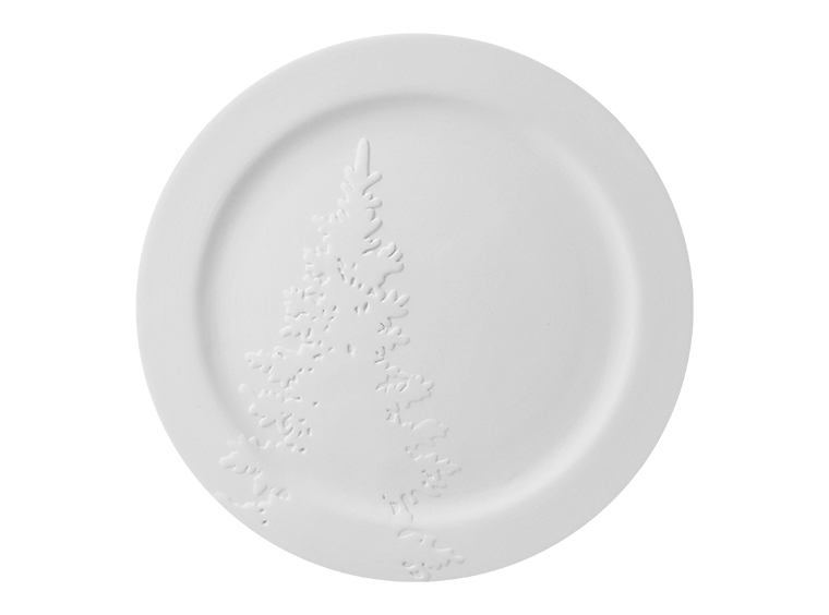 Rim Christmas Tree Plate Bisqueware