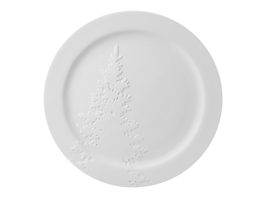 Rim Christmas Tree Plate Bisqueware