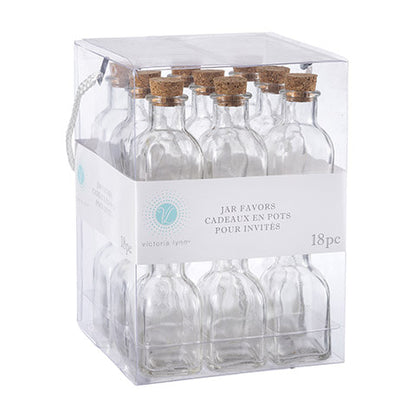 Victoria Lynn™ Glass Bottle Favors: 1.5 x 3.5 inches, 18 pieces