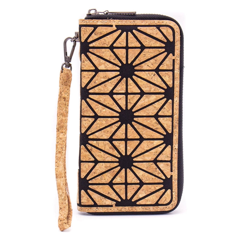 Geometric irregular Triangle Cork Zipper Wallet