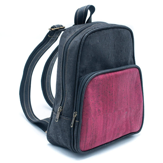 Black cork with color backpack