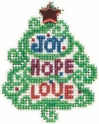 Mill Hill Counted Cross Stitch Kit 2.5"X3.25" Joy, Hope, Love