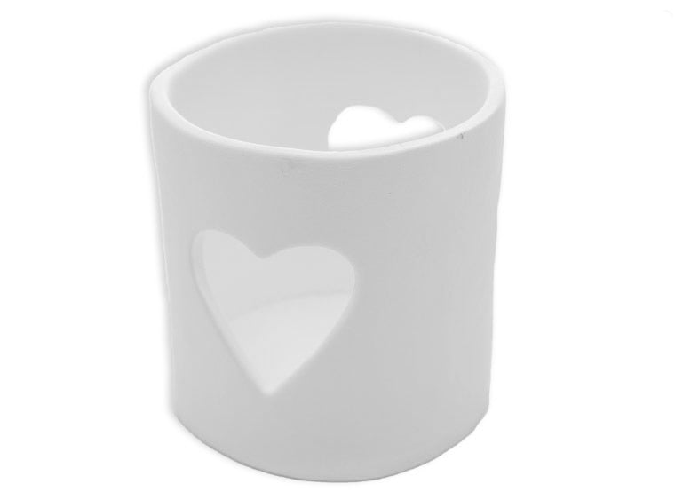 Heart Candle Holder Bisqueware