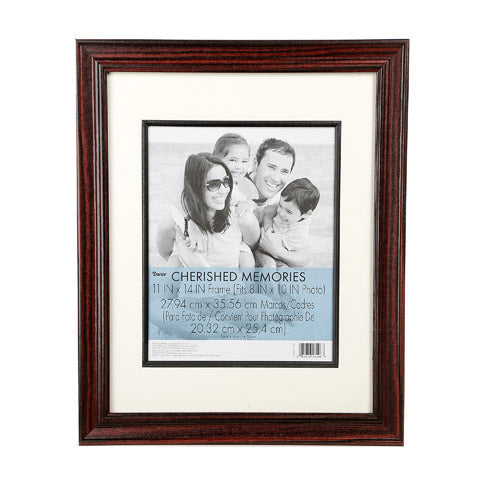 Darice® Double Matted Cherry Wood Picture Frame: 11x14 to 8x10