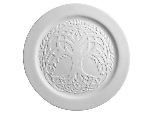 Celtic Tree of Life Plate Bisqueware