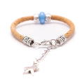 Turquoise bead & Starfish charm Cork Bracelet