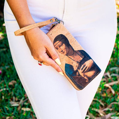 Lady with an Ermine Cork Zipper Wallet