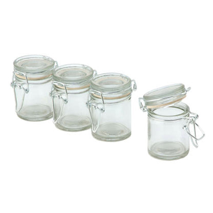 David Tutera™ 2.5 inch Flip Lid Glass Jars, 4 pack