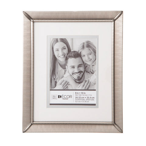 All Things You™ Pewter Picture Frame with Matting & Etched Design: 8x10 to 5x7