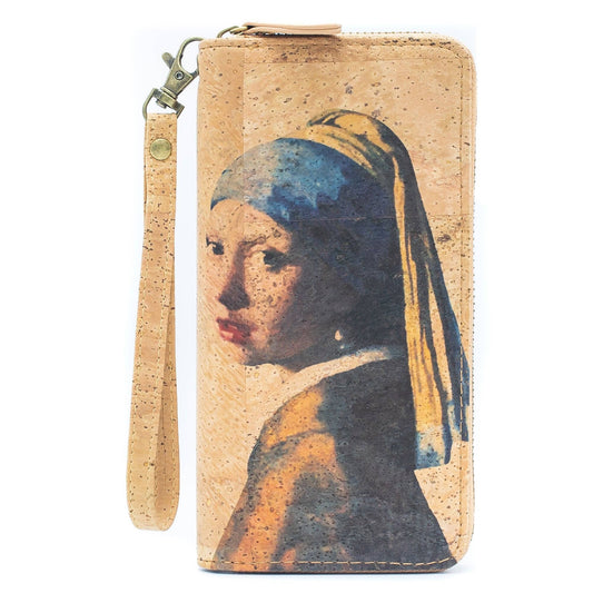 The girl with a pearl earring Cork Zipper Wallet