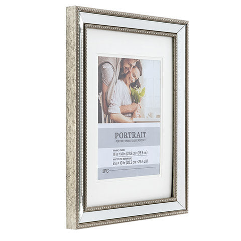 11 x 14 Portrait Picture Frame: Mirrored, 13.5 x 16.5 inches