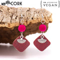 Red cork fabric Earrings
